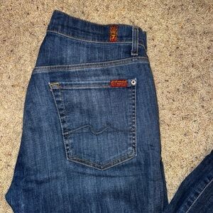 7 For All Mankind Women's Dark Blue Straight Leg Jeans